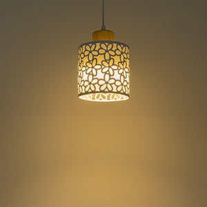 Dimmable Remote Control Wide Range Lighting Wood White Petal Pattern Shade Retro Track Light