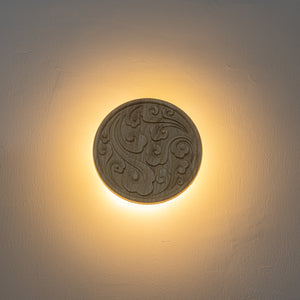 Fine Carved Handmade Wooden High Quality Home Decor Convenient Hook Rounded Wall Sconce Go Wire-Free Battery Light