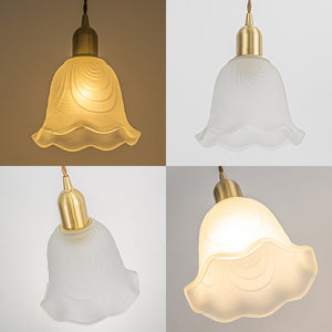 Ceiling Spotlight Remodel Brass Base Glass Flower Shade E26 Connection Hanging Light Conversion Kit