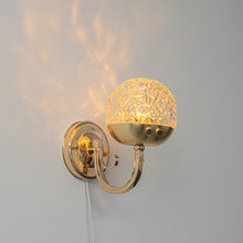 Load image into Gallery viewer, Yequandec USB Cable Touch Switch Hook Type Dimmable Wall Sconce Flow Rotating Light Luxury Design Brass Crystal Lampshade