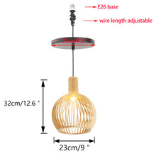 Load image into Gallery viewer, Ceiling Spotlights Remodel Droplight Wooden Shade Modern Design Hanging Light Conversion Kit For E26 Ceiling Lamp