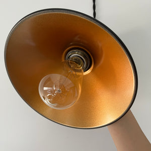 Ceiling Spotlights Remodel Droplight Gold Inner Black Outer Shade Retro Design Hanging Light Conversion Kit For E26 Ceiling Lamp