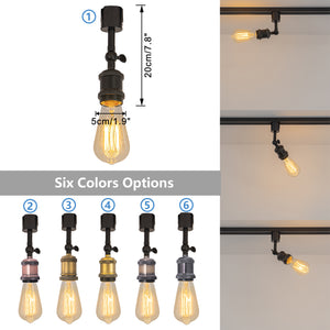 3-Pack Rotatable Tilt Adjustable Track Light Six Colors E26 Base Accent Lighting Vintage Design