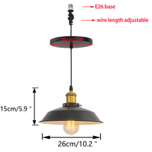 Load image into Gallery viewer, Ceiling Spotlights Remodel Pendant Lamp Black Shade Retro Design Hanging Light Conversion Kit For E26 Ceiling Lamp