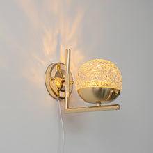 Load image into Gallery viewer, Yequandec 5W Touch Switch Hook Type Dimmable Wall Sconce Flow Rotating Light Modern Design Brass Crystal Lampshade