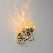 Load image into Gallery viewer, Yequandec Touch Switch Hook Type Dimmable USB Cable Wall Sconce Flow Rotating Light Luxury Design Brass Crystal Lampshade