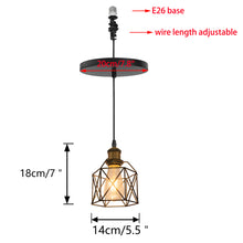 Load image into Gallery viewer, Ceiling Spotlights Remodel Droplight Black Cage Shade Vintage Design Hanging Light Conversion Kit For E26 Ceiling Lamp