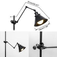 Load image into Gallery viewer, Black Metal Fixing To Vertical Attachments Adjusted Arm Clamp Lamp Remote Dimmable Battery Bulb(DZ18)