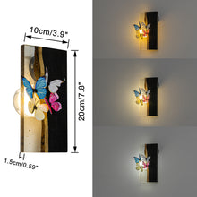 Load image into Gallery viewer, Resin Wood With Cute Colorful Butterfly Battery Run Remote Night Light For Bedsides Home Office