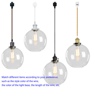 Track Pendant Light Crystal Glass Globe Lampshade 1pcs Customizable Lamp