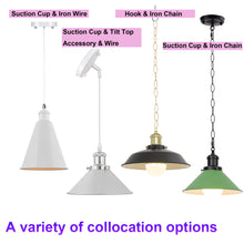 Load image into Gallery viewer, Customized Shade, Socket, Cord Length, Mount Type Battery Operated Pendant Light Adjusted Iron Cable