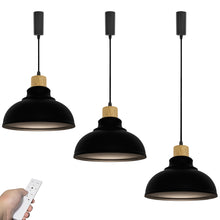 Load image into Gallery viewer, Dimmable Remote Control Wide Range Lighting Wood Black Metal Shade Retro Track Light