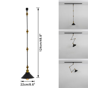 Adjustable Angle Direction Track Lamp E26 Gold Bronze Base Black Metal Vintage Design Lighting
