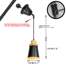 Load image into Gallery viewer, Sloped Position Track Light E26 Log Base Metal Shade Adjusted Retro Hanging Lamp Inclined Roof
