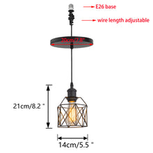 Load image into Gallery viewer, Ceiling Spotlights Remodel Pendant Lamp Black Hollow Cage Retro Design Hanging Light Conversion Kit For E26 Ceiling Lamp