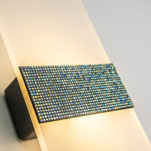 Glitter Diamond Glass Battery Touch 5W LED Simple Luxury Wall Lamp For Bedsides Home Office
