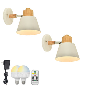 Rechargeable Battery Wireless Adjustable Angle Modern Simple Wall Sconce Remote Dimmable