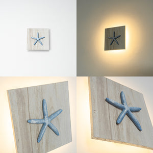Wall Ambient Lighting Starfish 3D Pattern Remote Rechargeable Battery Marine Style For TV Background Store Hook Type