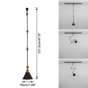 Adjustable Angle Direction Track Lamp E26 Gold Bronze Mini Base Black Metal Vintage Design Lighting