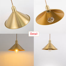 Load image into Gallery viewer, Hanging Light Plug In Dimmable Corded Copper Cone Shade Kitchen Lamp Modern Design