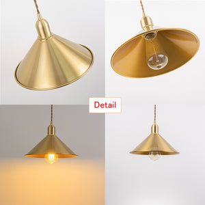 Hanging Light Plug In Dimmable Corded Copper Cone Shade Kitchen Lamp Modern Design