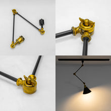 Load image into Gallery viewer, Adjustable Angle Direction Track Lamp E26 Base Vintage Copper With Black Shade Clashing Colors Metal Tracking Light