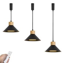 Load image into Gallery viewer, Dimmable Remote Control Wide Range Lighting Wood Black Metal Shade Vintage Track Light