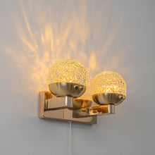 Load image into Gallery viewer, Yequandec Touch Switch Hook Type Dimmable USB Cable Double Wall Sconce Flow Rotating Light Modern Design Brass Crystal Lampshade