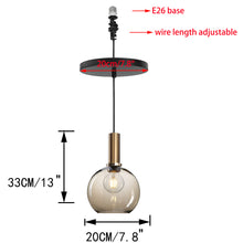 Load image into Gallery viewer, Ceiling Spotlights Remodel Droplight Brown Glass Shade Retro Design Hanging Light Conversion Kit For E26 Ceiling Lamp