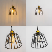 Load image into Gallery viewer, Track Light Black/Gold/Brass Finish E26 Base Black Cage Shade Metal Lamp Adjusted Height Freely