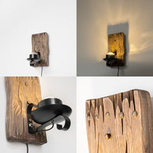 Load image into Gallery viewer, Flowing Water Ripple Lighting Wooden Wall Sconce USB Cable Hook Type Vintage Design For Home Stairs Background