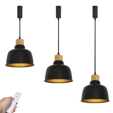 Load image into Gallery viewer, Dimmable Remote Control Wide Range Lighting Wood And Black Metal Shade Vintage Track Light