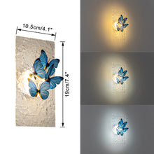 Load image into Gallery viewer, Clear Ripple Background With Cute Blue Butterfly Battery Run Remote Night Light For Bedsides Home