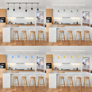 3-Lights Track Pendant Lights with Remote Focused Adjustable LED Dimmable for Dining Room Kitchen