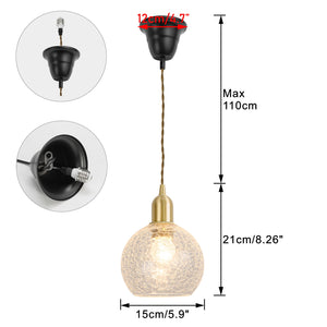 Ceiling Spotlight Remodel E26 Brass Base Crack Glass Shade Hanging Light Conversion Kit