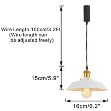 Load image into Gallery viewer, Track Pendant Lights Freely Adjustable Cord White Metal Shade Brass Finish Base Loft Kitchen Sink Lamp