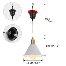 Load image into Gallery viewer, Ceiling Spotlight Remodel E26 Brass Base White Metal Shade Hanging Light Conversion Kit