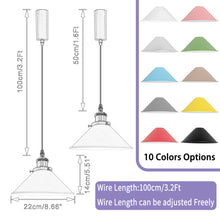 Load image into Gallery viewer, Remote Control RGB LED White Track Pendant Light Black E26 Base Adjustable Fixture Vintage Style