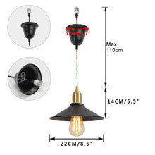 Load image into Gallery viewer, Ceiling Spotlight Remodel E26 Brass Base Black Shade Metal Hanging Light Conversion Kit(DZ22x6)