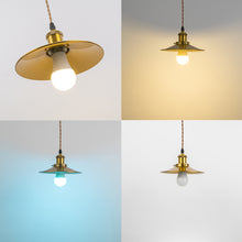 Load image into Gallery viewer, RGB LED Bulb With Remote Corded Dimmable Adjust Height Gold Track Pendant Light
