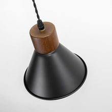 Load image into Gallery viewer, Black Metal Walnut Base Recessed Light Conversion Kit for E26 Recessed Mount Cans Pendant Light