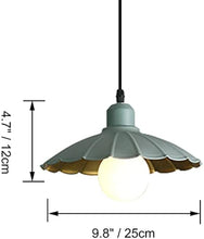 Load image into Gallery viewer, Green Modern Hanging Light Fixture, Plug in Cord and On/Off Dimmer Switch, Iron Umbrella-shaped