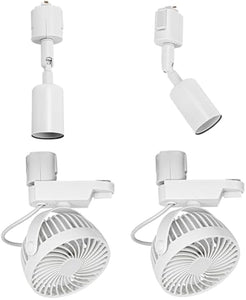 2 Track Lights No Bulb, 2 Track Mini Fans Easy To Install White Plant Growing Kit For House Plants