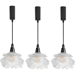 Flowers Shade Glass Track Light E12 Base 3.2Ft Adjusted Modern Track Lamp For Kitchen Stairs