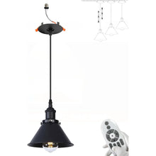Load image into Gallery viewer, Recessed Mounted Pendant Light Industrial Style Adjustable Height Remote Control for Dining Room
