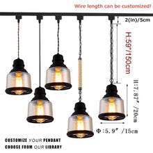 Load image into Gallery viewer, Dimmable Pendant Light Amber Industrial Vintage Stytle Customizable Track Light