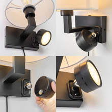 Load image into Gallery viewer, Dimming Timing 2-Light Plug in Cord/Battery Run Wall Bracket Light Adjusted Angle No Drilling Required Fixed Vintage Design