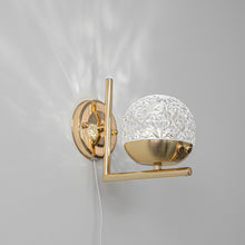 Load image into Gallery viewer, Yequandec 5W Touch Switch Hook Type Dimmable Wall Sconce Flow Rotating Light Modern Design Brass Crystal Lampshade