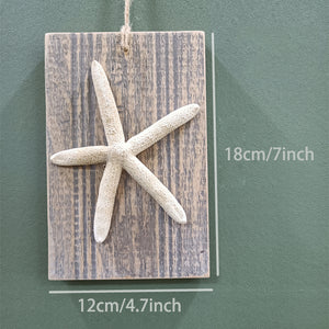 Handcrafted Wooden With Starfish Convenient Hook Wall Sconce Go Wire-Free Battery Background Dimmable Light