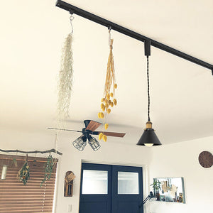 Remote Control RGB LED Black Track Pendant Light Brown Bronze E26 Base Adjusted Fixture Vintage Style